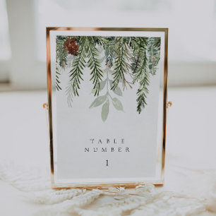 Rustic Holiday Wedding Table Numbers