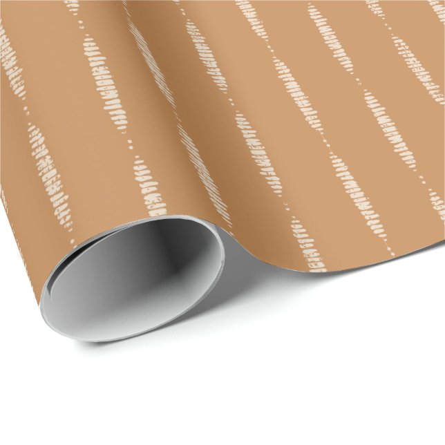 Rustic home Bohemian lines vertical stripes brush  Wrapping Paper (Roll Corner)