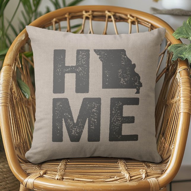 Rustic Home - Missouri State Throw Pillow (Rustic Modern Missouri Home Pillow)