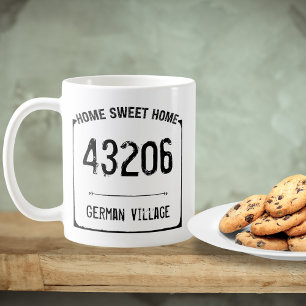 Rustic Home Sweet Home Zip Code  Coffee Mug
