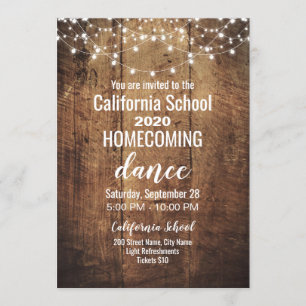 Rustic Homecoming Dance Invitation