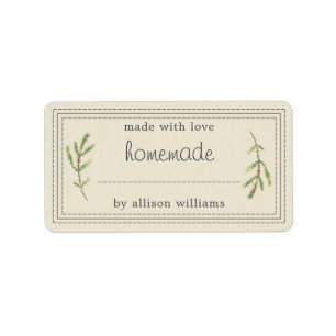 Rustic Homemade Baked Goods Jam Can Antique White Label