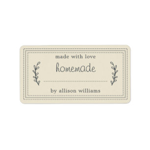 Rustic Homemade Baked Goods Jam Can Antique White Label