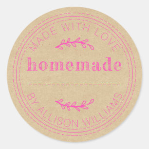 Rustic Homemade Baked Goods Jam Can Kraft Paper Classic Round Sticker