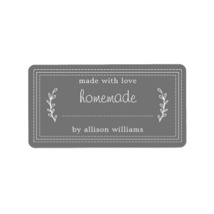 Rustic Homemade Baked Goods Jam Canning Dark Gray Label