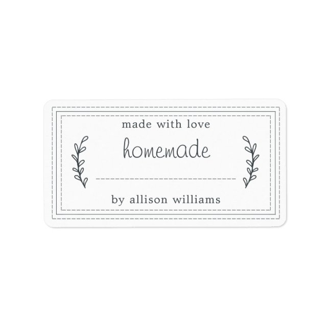 Rustic Homemade Baked Goods Jam Canning Kraft Label (Front)