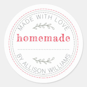 Rustic Homemade Baked Goods Jam Canning Modern Classic Round Sticker