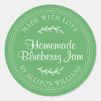 Rustic Homemade Blueberry Jam Can Vibrant Green
