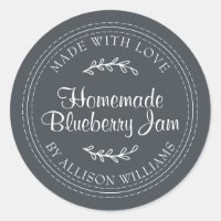Rustic Homemade Blueberry Jam Canning Black