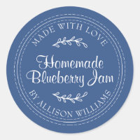 Rustic Homemade Blueberry Jam Canning Classic Blue