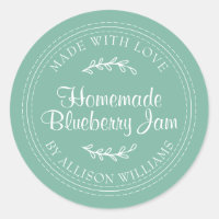 Rustic Homemade Blueberry Jam Canning Jade Green