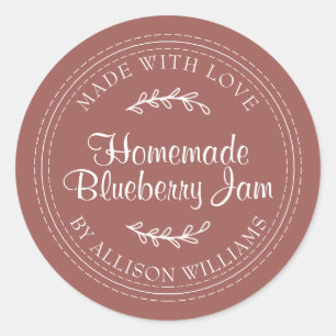 Rustic Homemade Blueberry Jam Canning Purple Classic Round Sticker