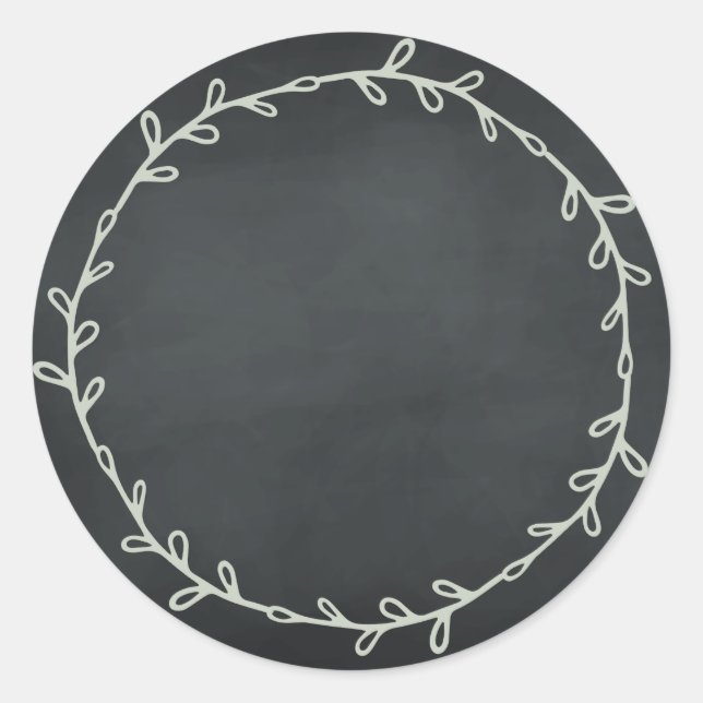 Rustic Homemade Chalkboard Write On Blank Classic Round Sticker (Front)