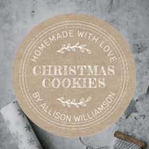 Rustic Homemade Christmas Cookies Kraft Paper