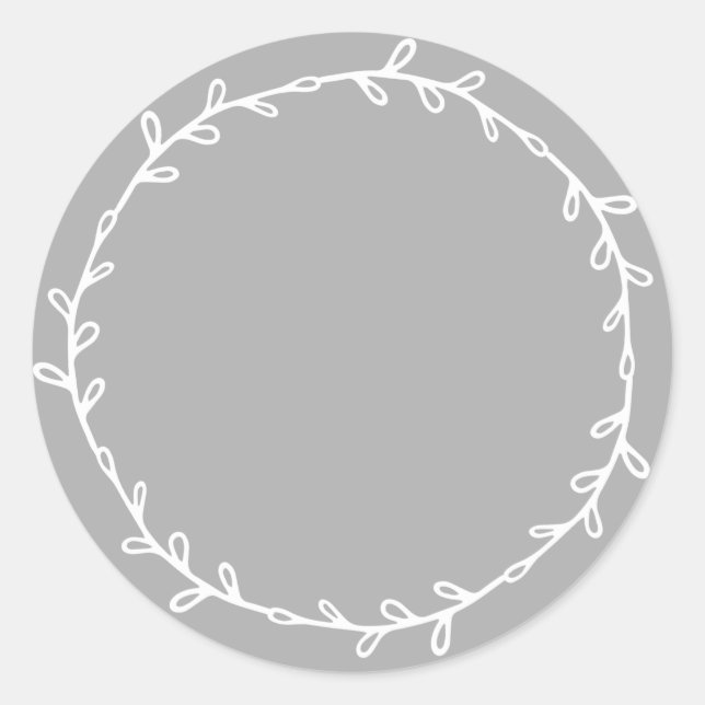 Rustic Homemade Concrete Grey Write On Classic Round Sticker (Front)