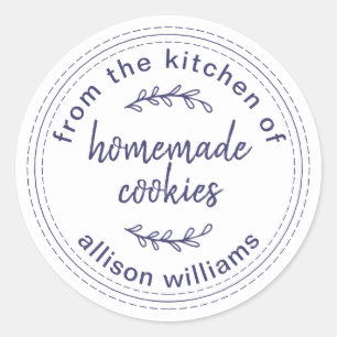 Rustic Homemade Cookies From the Kitchen of  Class Classic Round Sticker