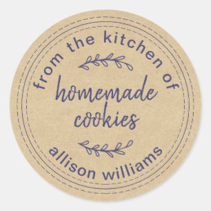 Rustic Homemade Cookies From the Kitchen of Kraft Classic Round Sticker