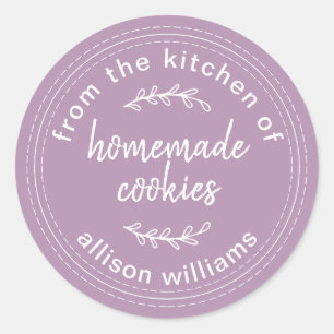 Rustic Homemade Cookies Lavender  Classic Round Sticker