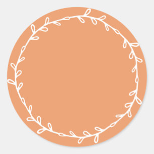 Rustic Homemade Copper Orange Write On Classic Round Sticker