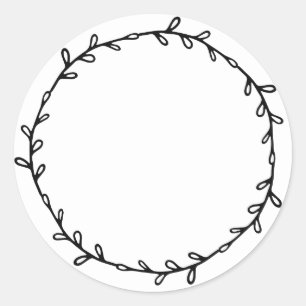 Rustic Homemade Jam Canning Black White Write On Classic Round Sticker