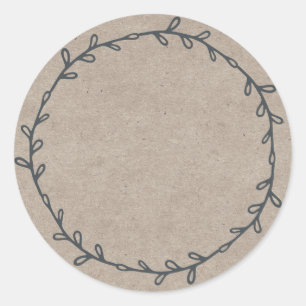 Rustic Homemade Jam Canning Kraft Paper Write On Classic Round Sticker