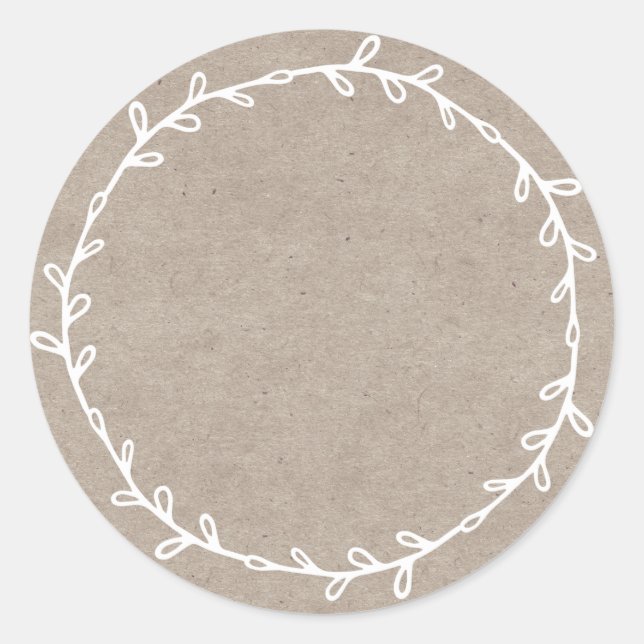Rustic Homemade Jam Canning Kraft Paper Write On Classic Round Sticker (Front)