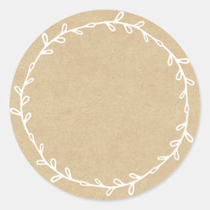Rustic Homemade Jam Canning Kraft Paper Write On Classic Round Sticker