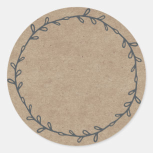 Rustic Homemade Jam Canning Kraft Paper Write On Classic Round Sticker