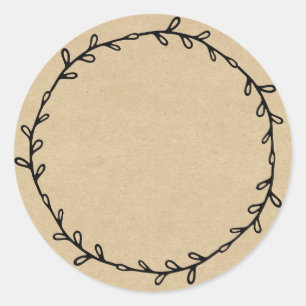 Rustic Homemade Jam Canning Kraft Paper Write On Classic Round Sticker