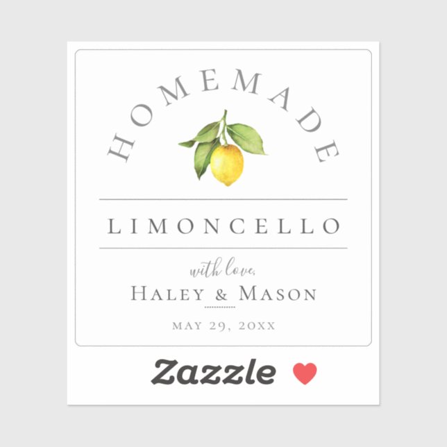 Rustic Homemade Limoncello Label (Sheet)