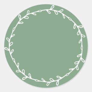 Rustic Homemade Mineral Green Write On Classic Round Sticker