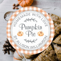 Rustic Homemade Pumpkin Pie Orange Check
