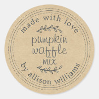 Rustic Homemade Pumpkin Waffle Mix Kraft Paper