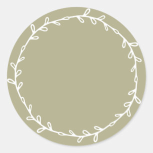 Rustic Homemade Sage Green Write On Classic Round Sticker