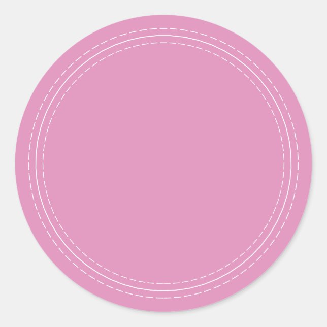 Rustic Homemade Simple Fuchsia Pink Write On Classic Round Sticker (Front)
