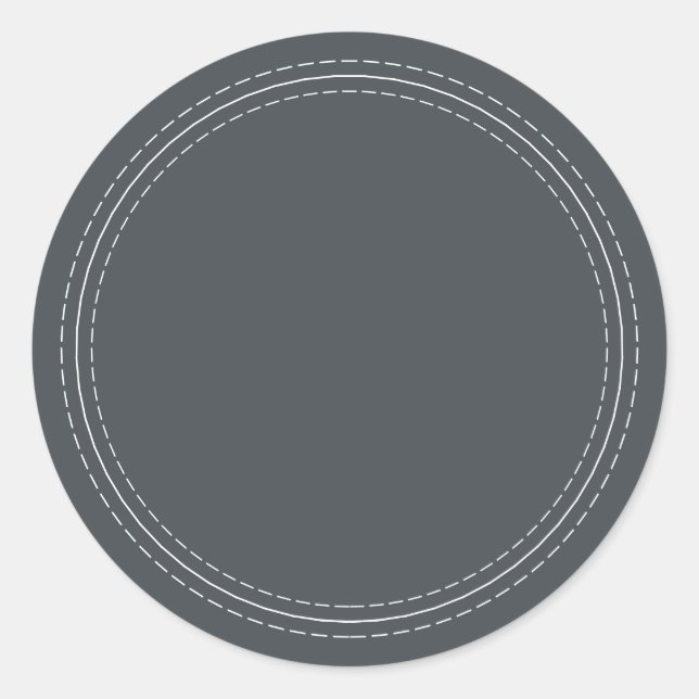 Rustic Homemade Simple Off-Black Write On Classic Round Sticker (Front)