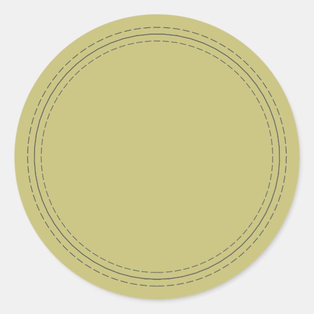 Rustic Homemade Simple Olive Green Write On Classic Round Sticker (Front)