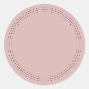 Rustic Homemade Simple Silver Pink Write On Classic Round Sticker