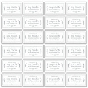 Rustic Homemade Soy Candle Labels 24x Black White