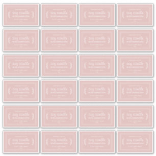 Rustic Homemade Soy Candle Labels 24x Silver Pink