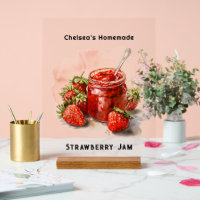 Rustic Homemade Strawberry Jam Mason Jar 