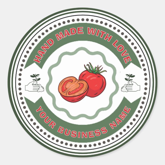 Rustic Homemade Tomato Sauce Classic Ro Round Sticker (Front)