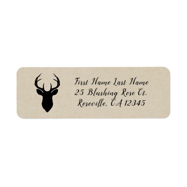Rustic Homme Femme Doe Deer Black Birch Mariage (Devant)