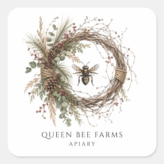 Rustic Honey Bee Apiary Product Labels (Front)