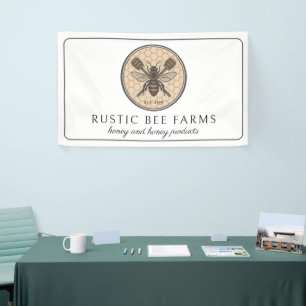 Rustic Honey Bee Beekeeper Apiary Banner