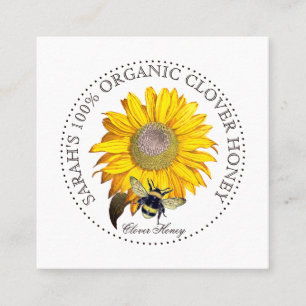 Rustic Honey Bee Yellow Dandelion Business Card