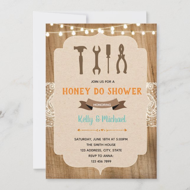 Rustic honey do shower Invitation (Front)