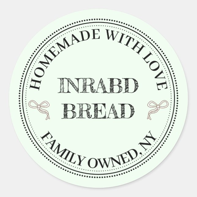Rustic Honeydew Homemade Baking Label Round Sticke (Front)