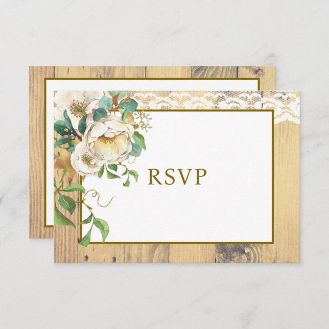 Rustic Honeyed Pine RSVP (Front/Back)