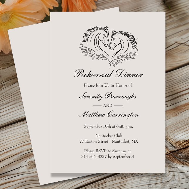 Rustic Horse Country Western Wedding Rehearsal Invitation (Creator Uploaded)